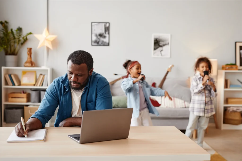 Student working from home